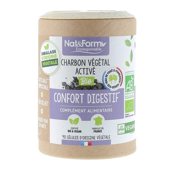 Nat&Form Charbon Vegetale Confort Digestive 90 caps