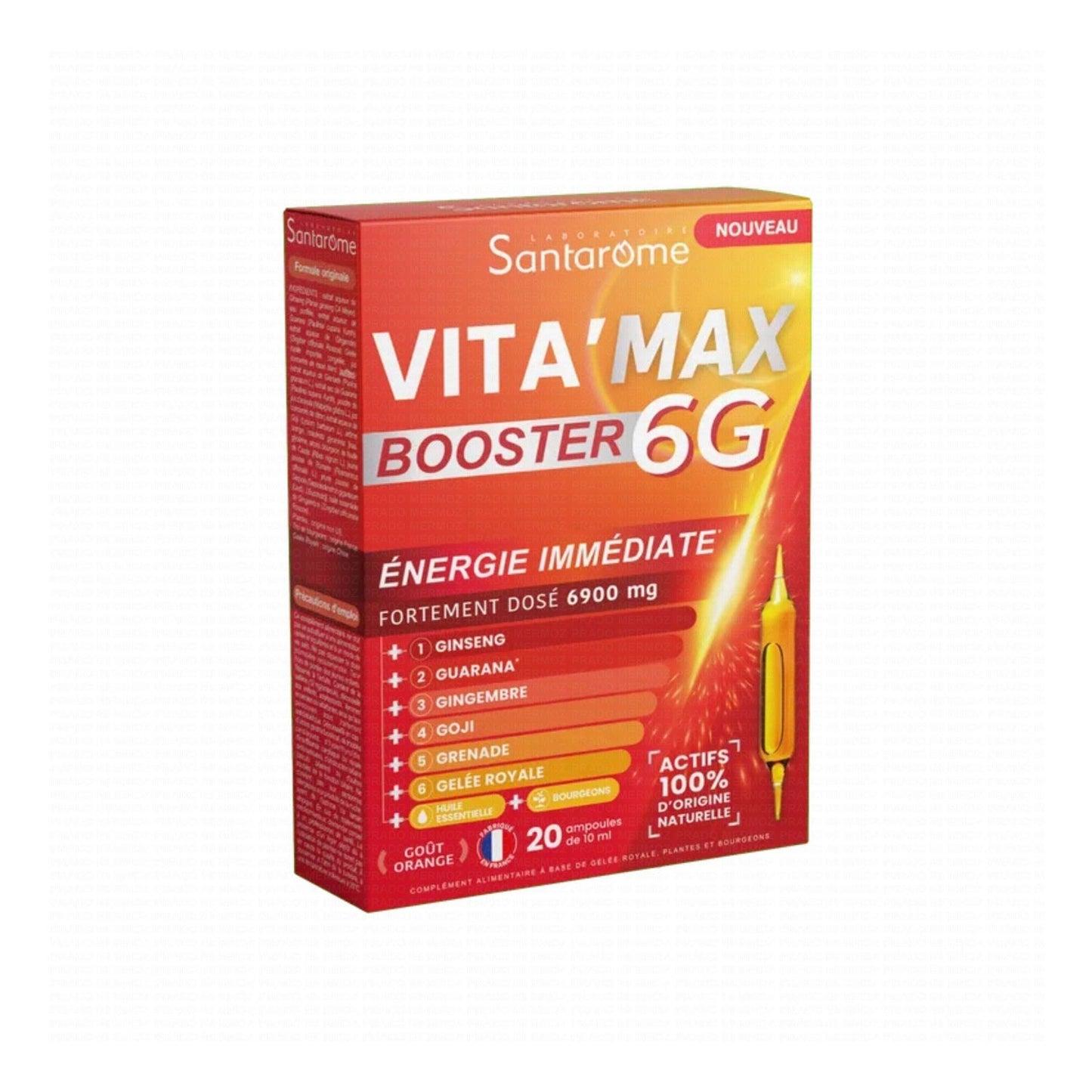 Santarome Vita'Max Booster 6 g Énergie Immédiate Orange 20x10 ml