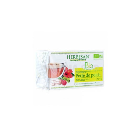 Herbal Infusion Maté Frambuesa Orgánica Pérdida de Peso 20 sobres