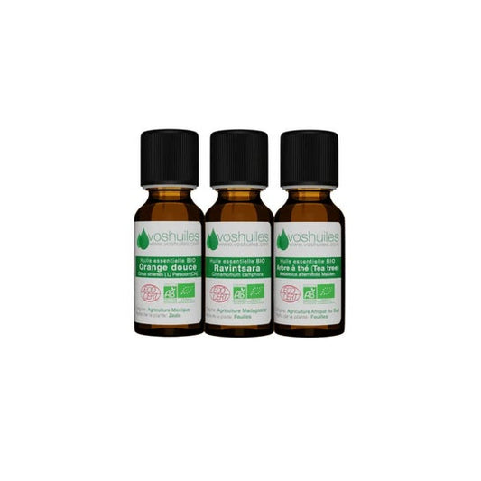 Voshuiles Kit Les 3 Aceites Esenciales Indispensables Bio