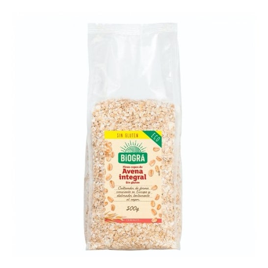 Biogra Copos de Avena Finos Integrales sin Gluten 500g