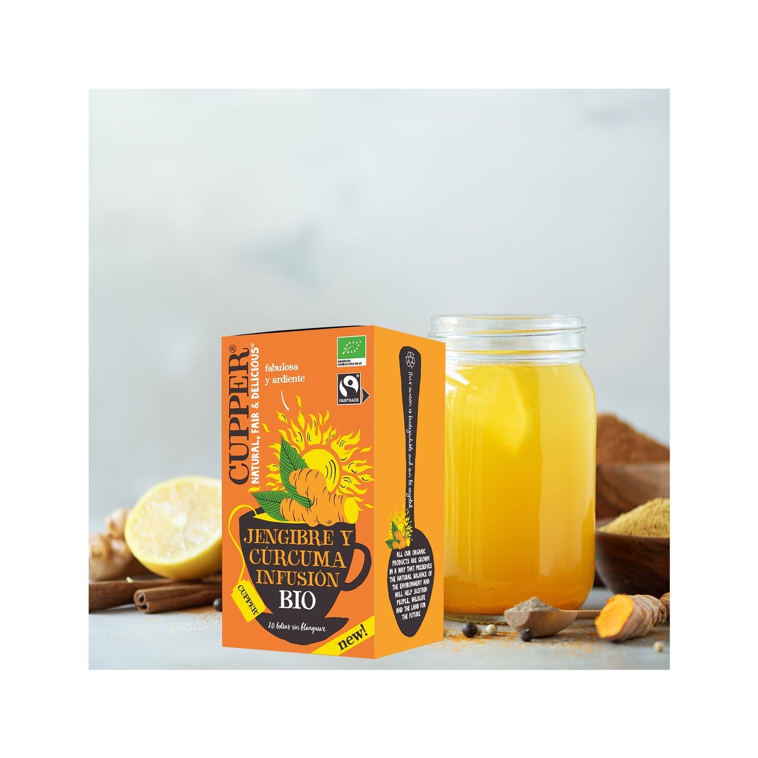 Cupper Infusión de Jengibre y Cúrcuma Bio 20uds