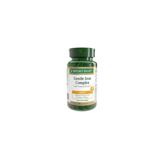 Nature's Bounty Hierro Gentle Complex con Vitaminas C & B12 100 Cáps.