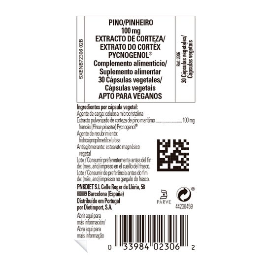 Solgar Pycnogenol 100mg Extracto de Corteza de Pino 30vcaps