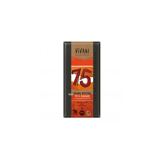 Vivani Chocolate Negro 75% Azucar de Coco 80g