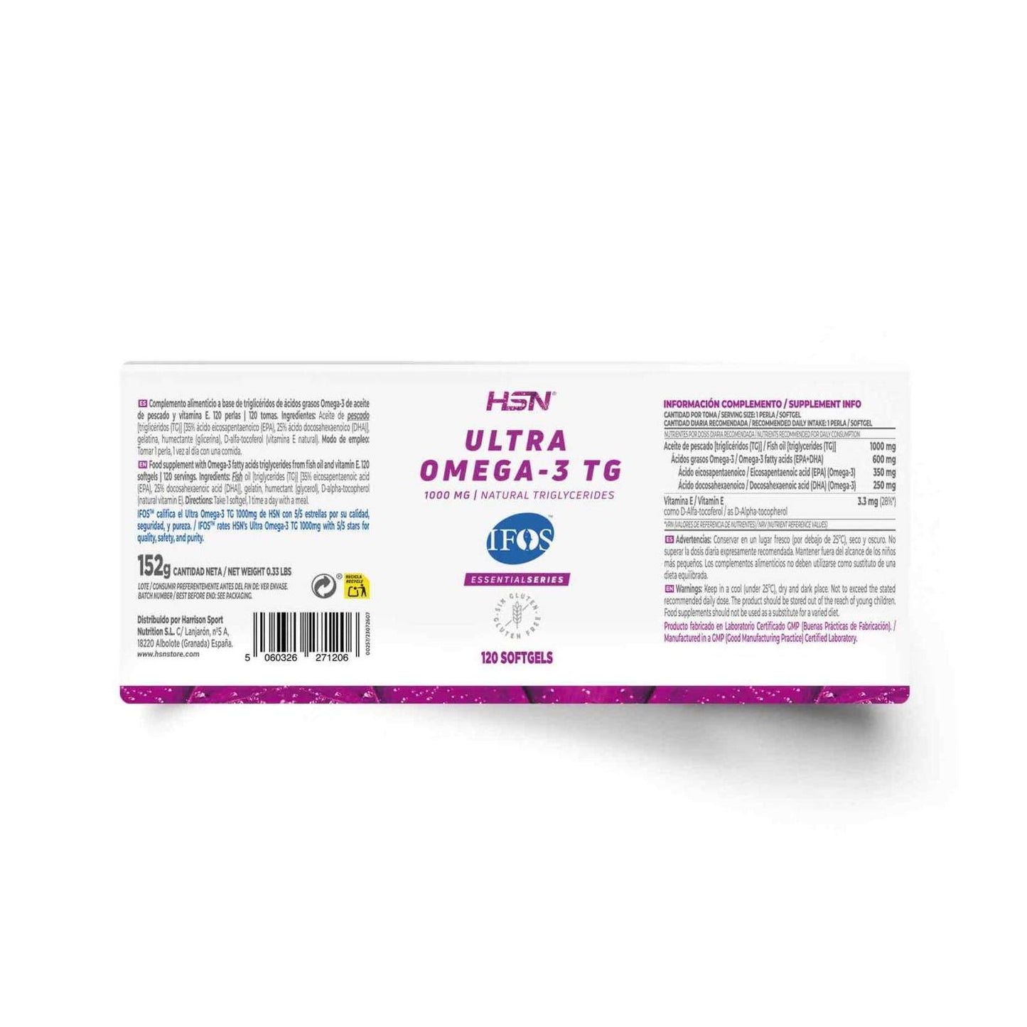 HSN Ultra Omega-3 TG IFOS 1000mg 120 perlas