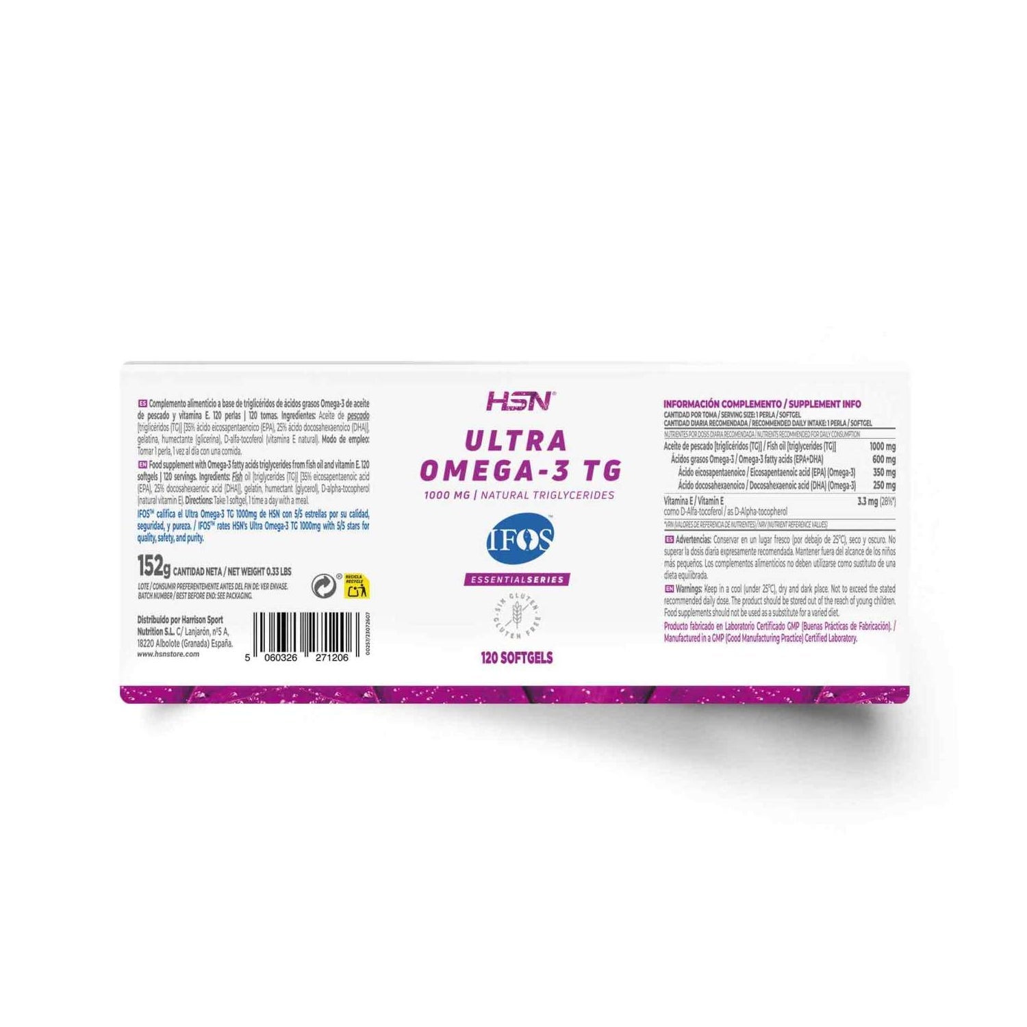 HSN Ultra Omega-3 TG IFOS 1000mg 120 perlas