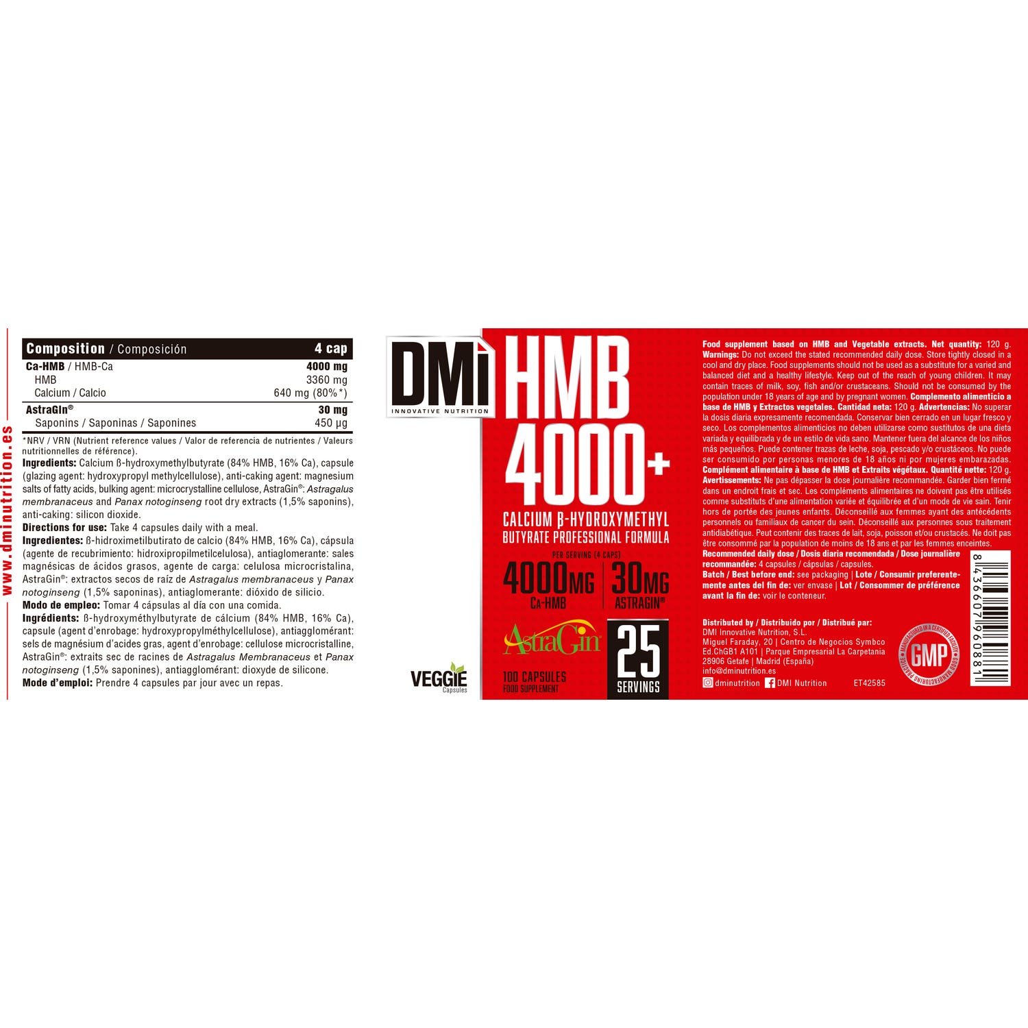 DMI Nutrition HMB 4000+ HMB + AstraGin 100caps