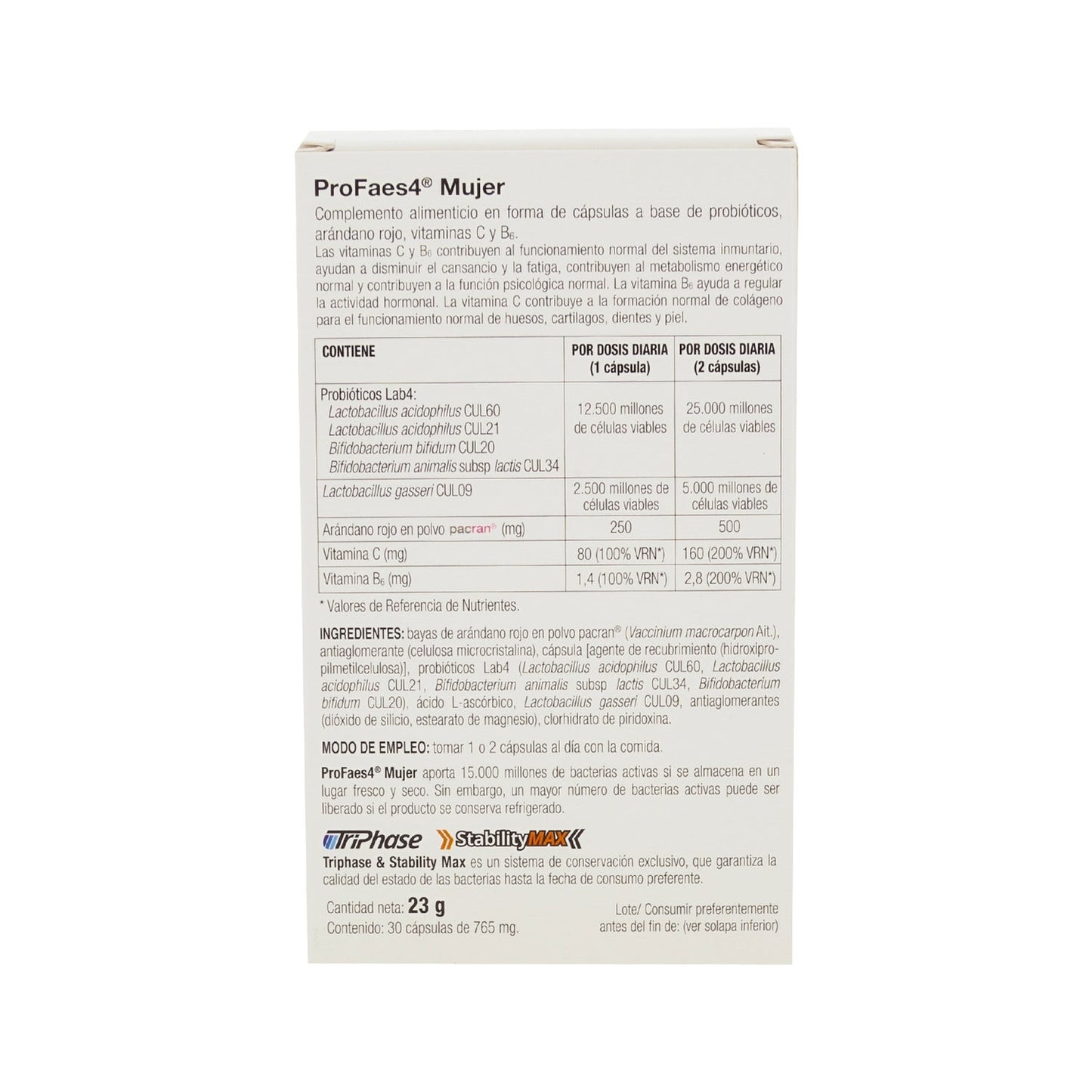 ProFaes4 Probióticos Mujer 30caps