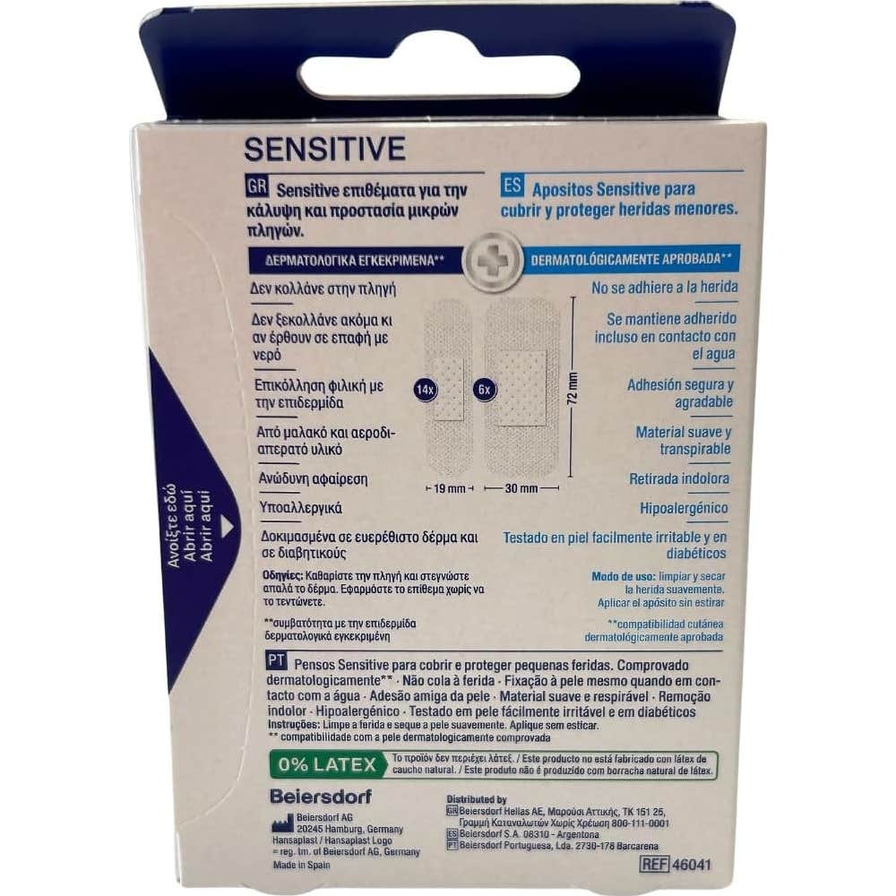 Hansaplast Sensitive Apósitos 2 Tamaños 20uds