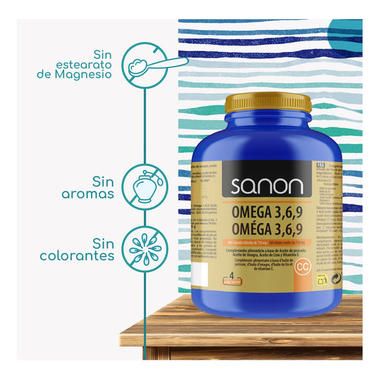 Sanon Omega 3 6 9 360 cápsulas blandas