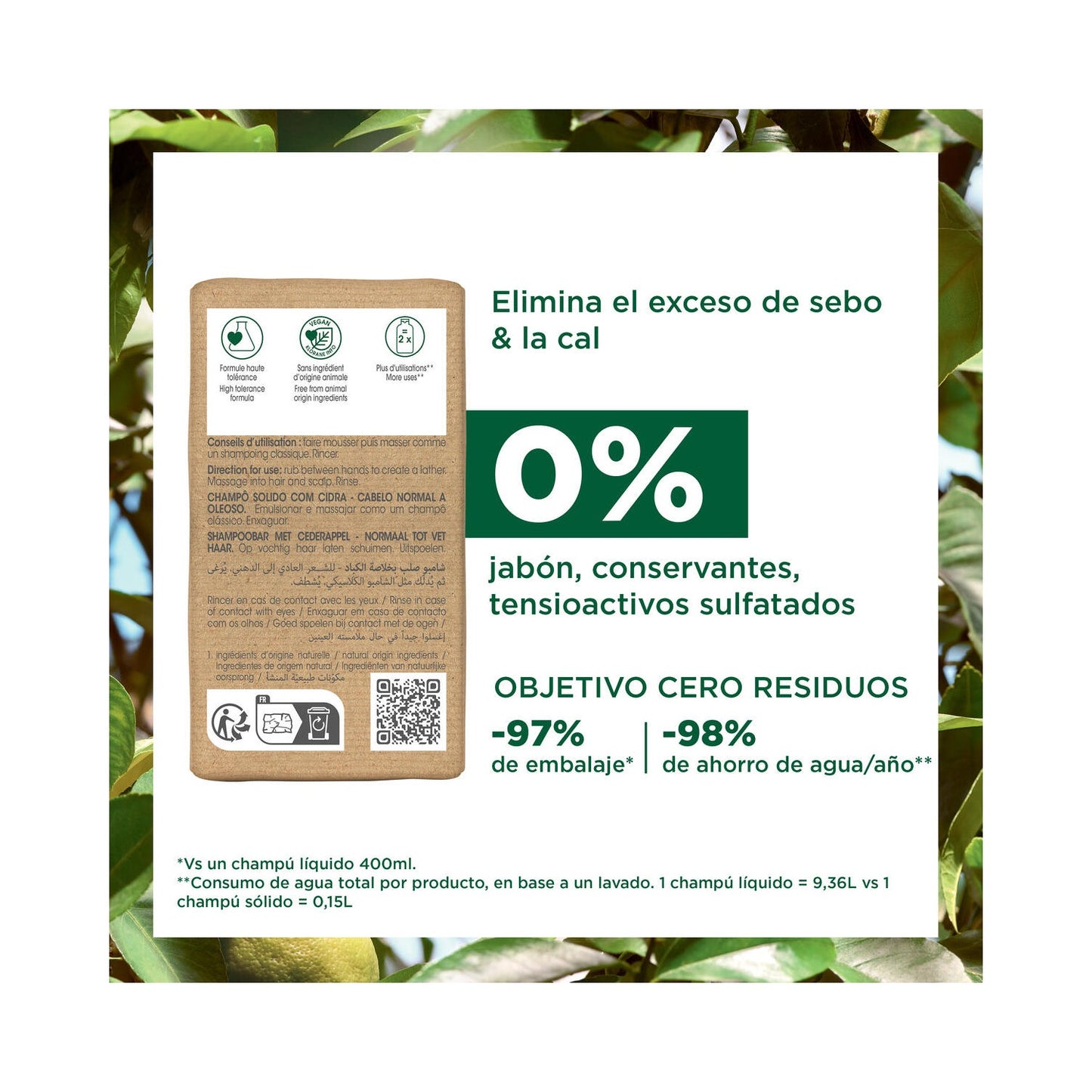Klorane Champú Sólido a la Cidra 80gr