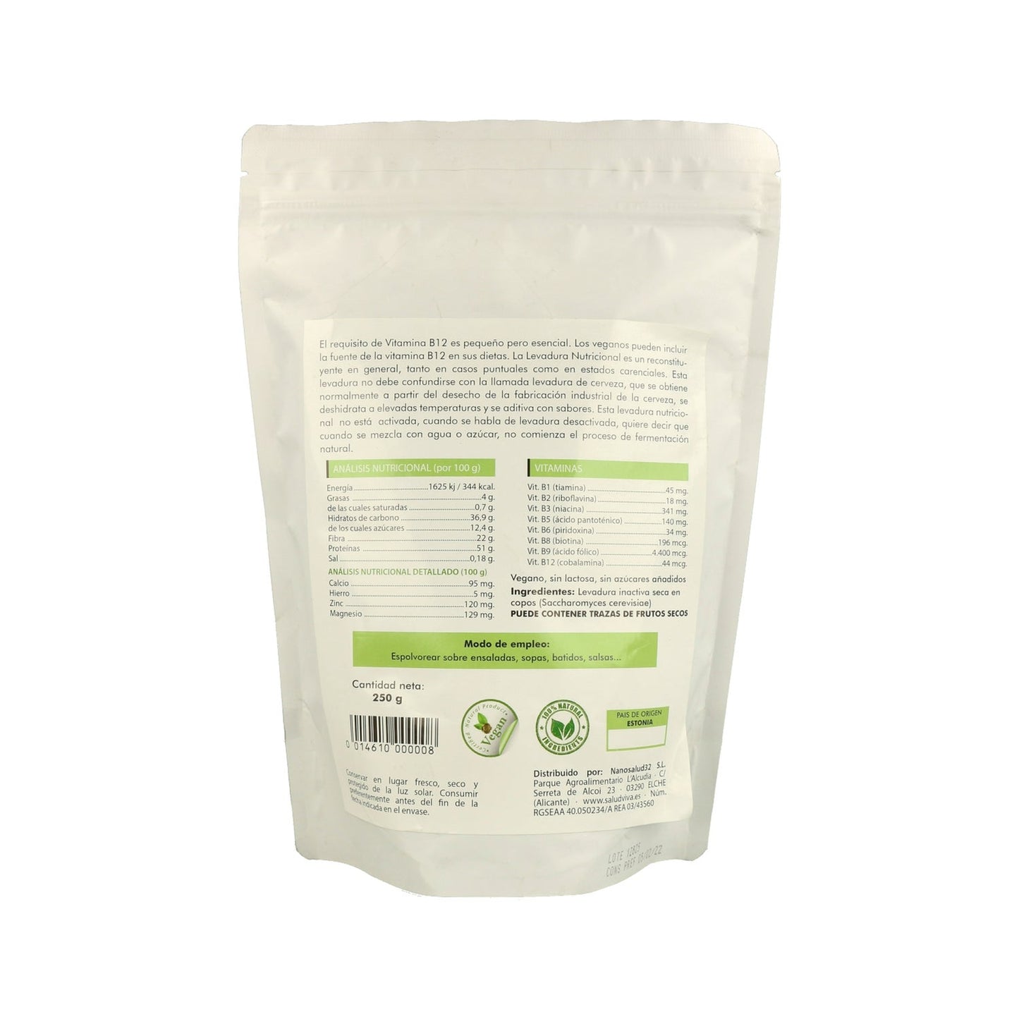 Salud Viva Levadura Nutricional B12 250 g