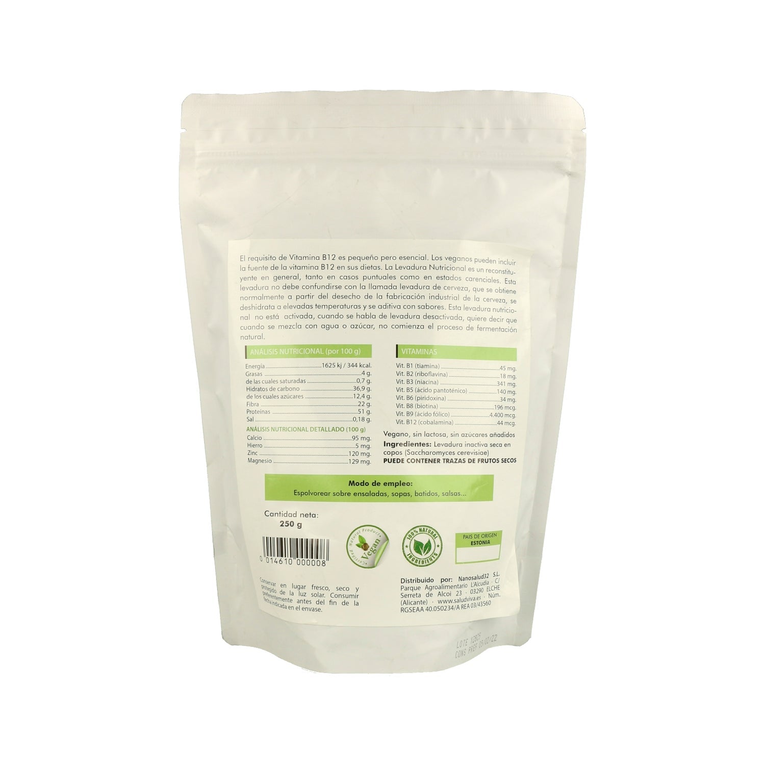 Salud Viva Levadura Nutricional B12 250 g