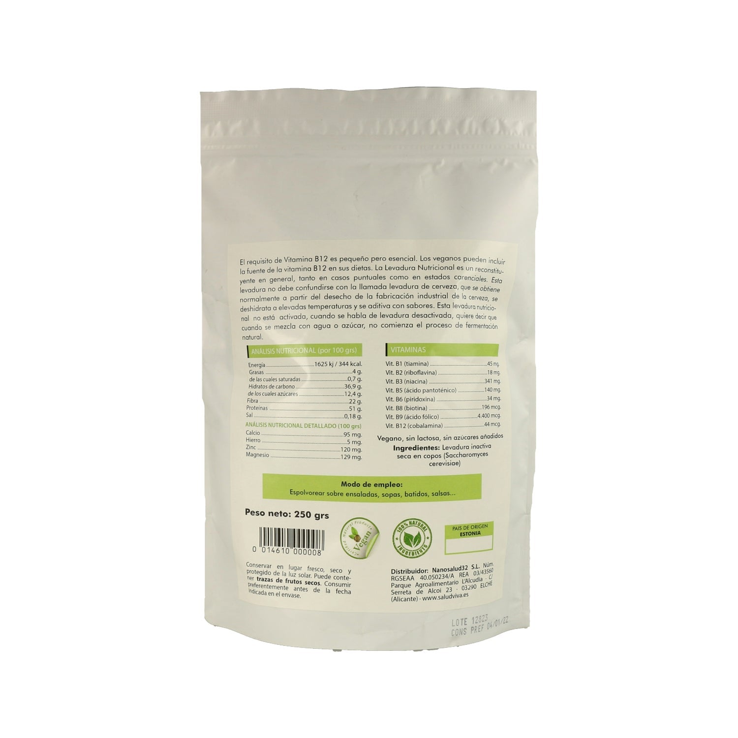 Salud Viva Levadura Nutricional B12 250 g