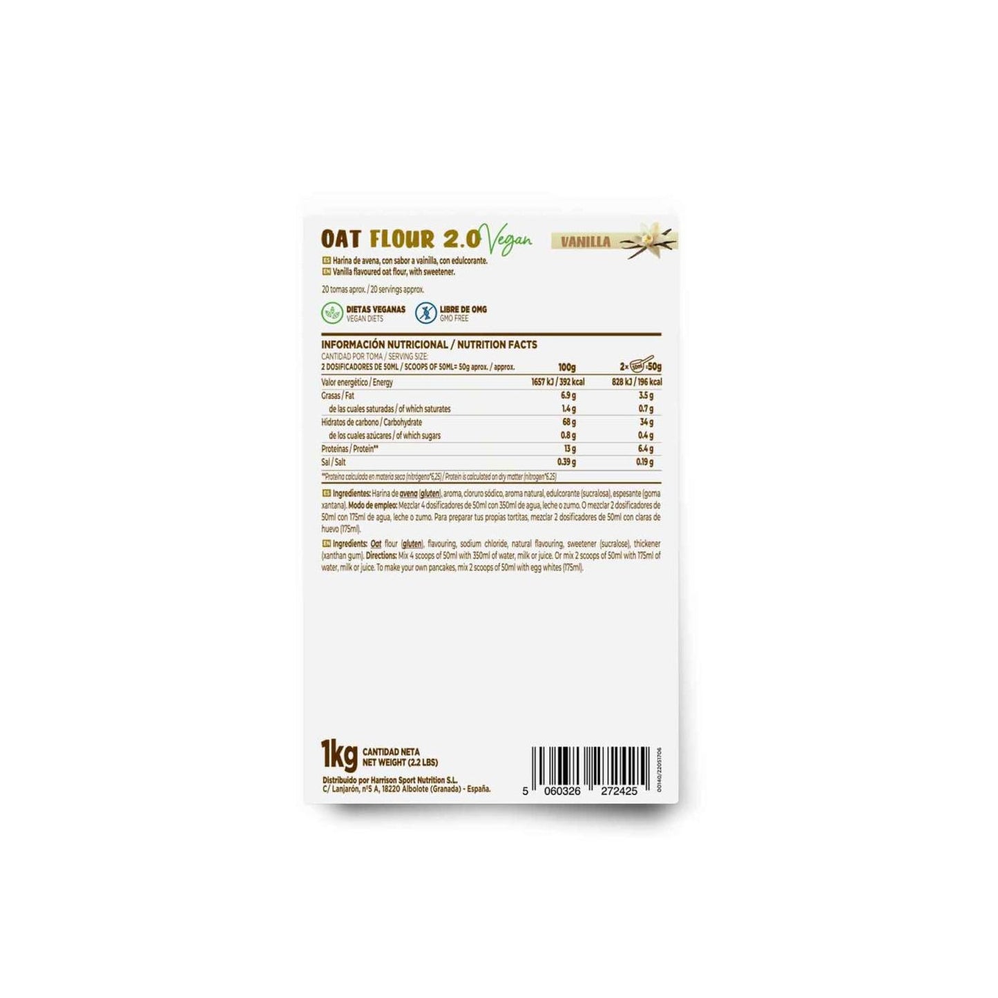 HSN Harina de Avena Instantánea 2.0 Vainilla 1kg