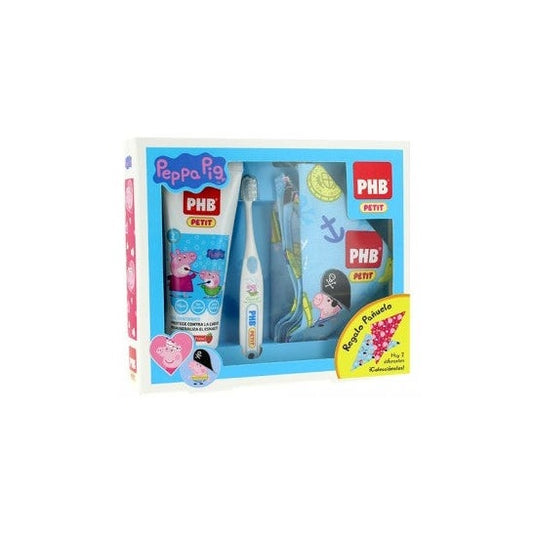 PHB Pack Peppa Pig cepillo dental + gel dentífrico 75ml + pañuelo de regalo