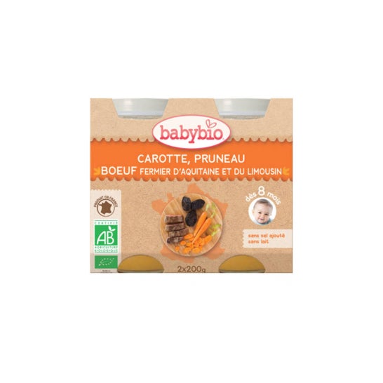 Babybio Menu Caro/Prun/Boeuf 2X200g