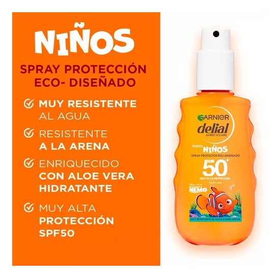 Garnier Delial Niños Spray Protector Eco-Diseñado SPF50+ 150ml