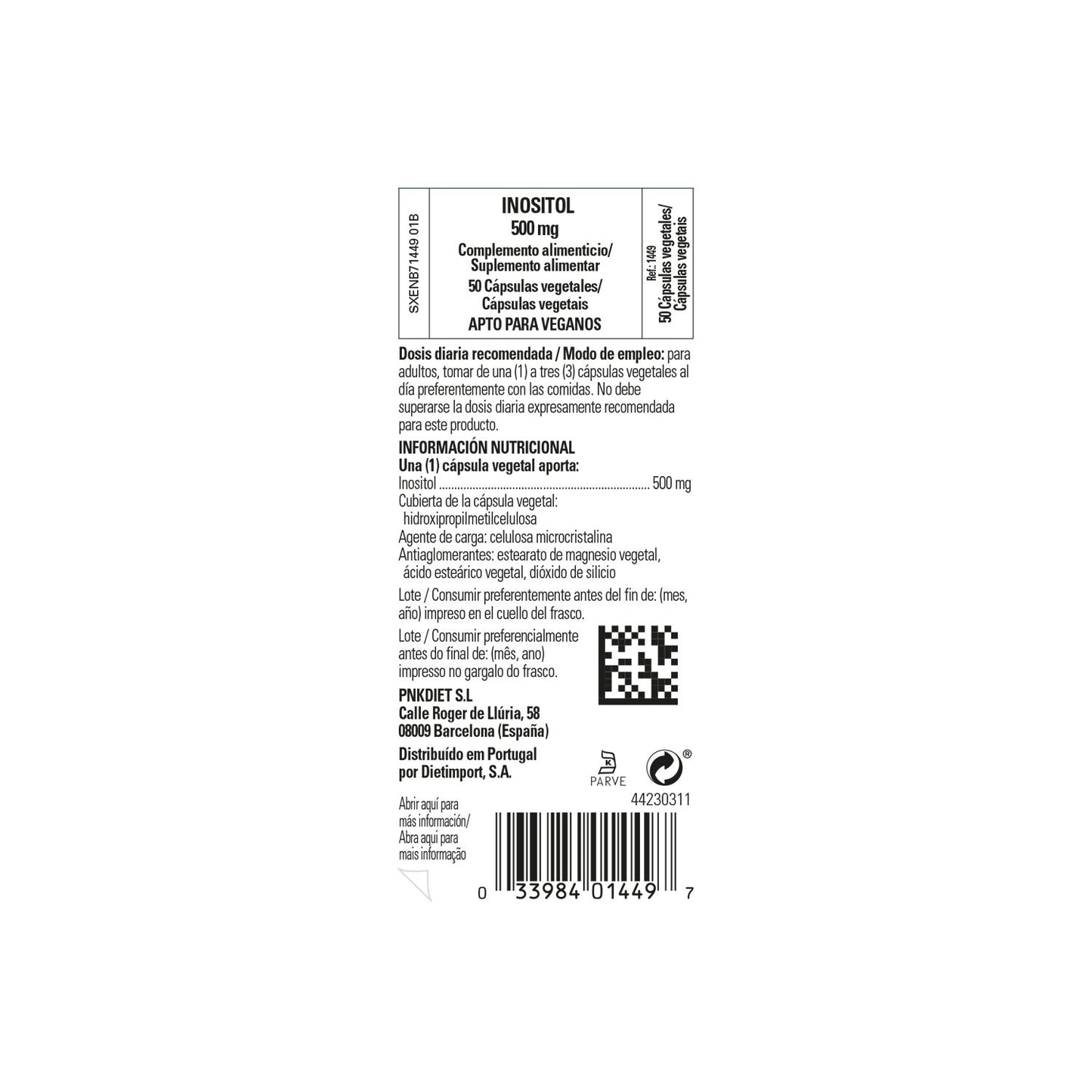 Solgar Inositol 500mg 50vcaps