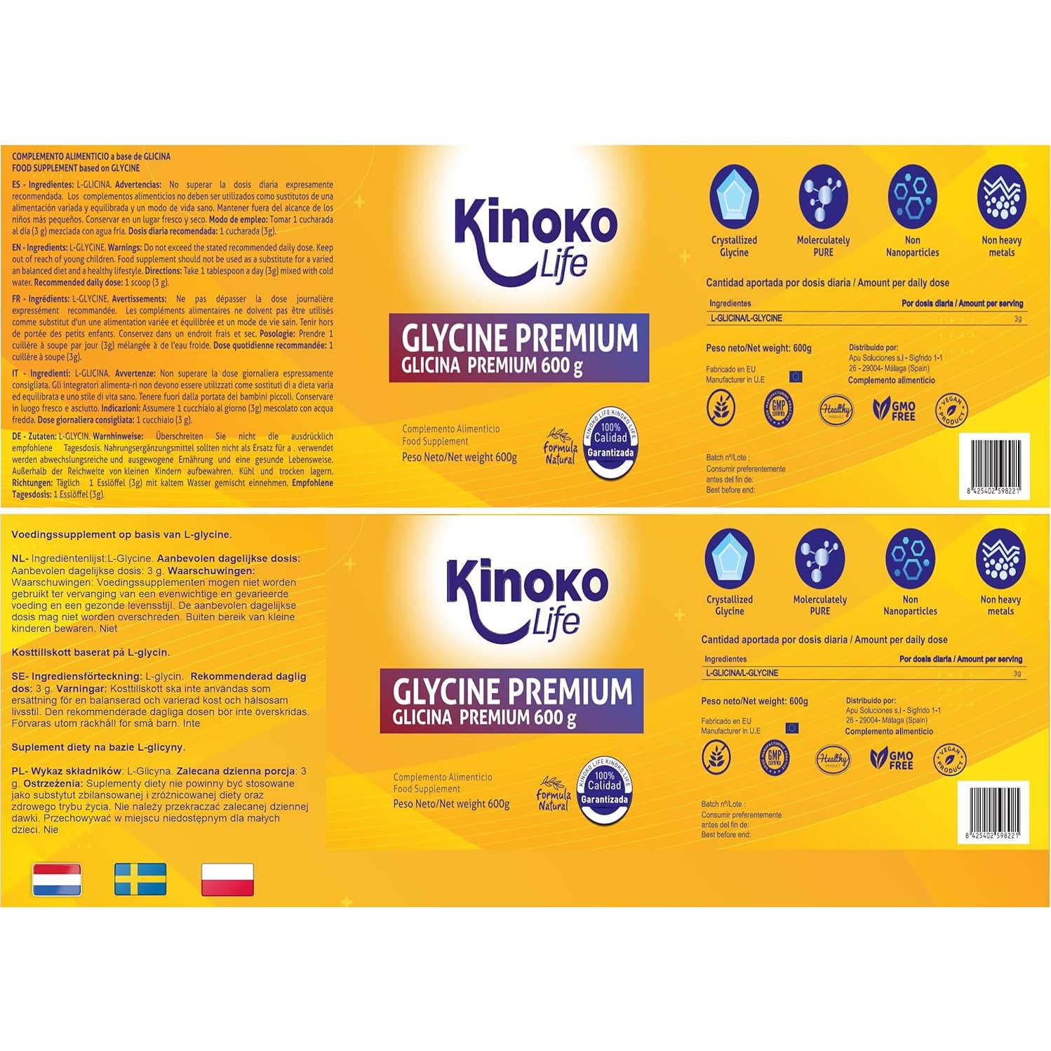 Kinoko Life Glicina Premium 600 g
