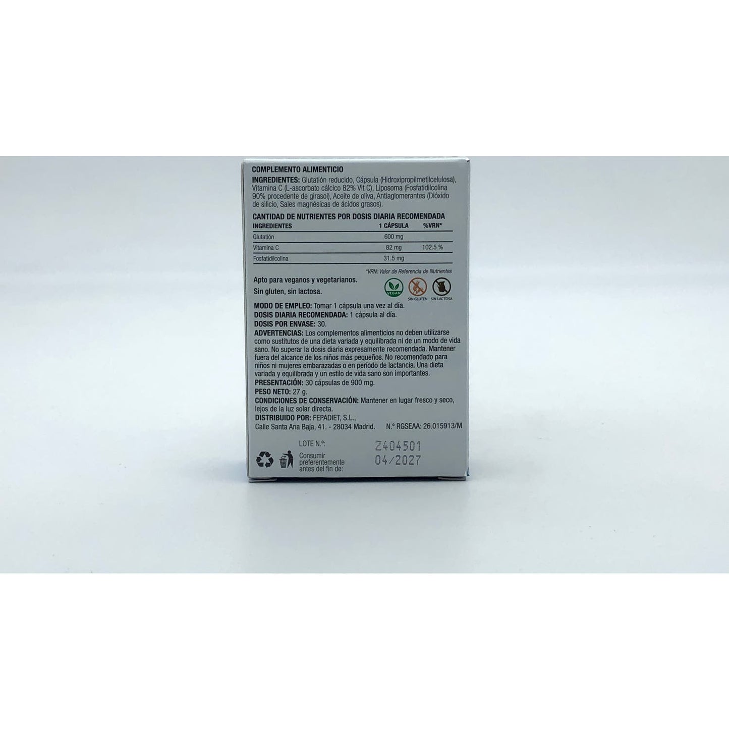 Fepadiet Glutatión Reducido Liposomado 30caps