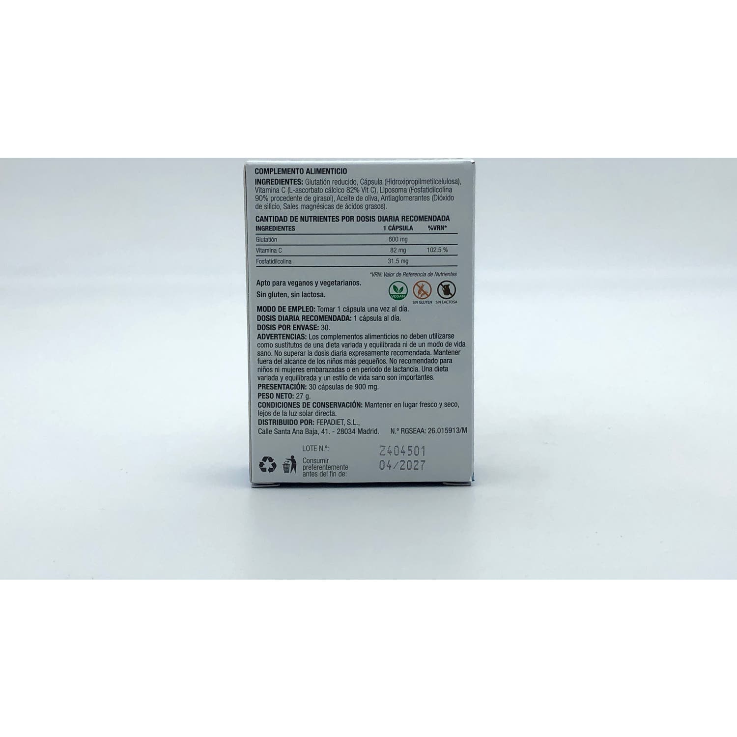 Fepadiet Glutatión Reducido Liposomado 30caps