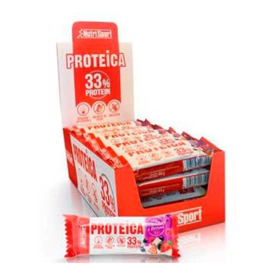 Nutrisport Protein Bar White Choco Red Berries Bio 24uds
