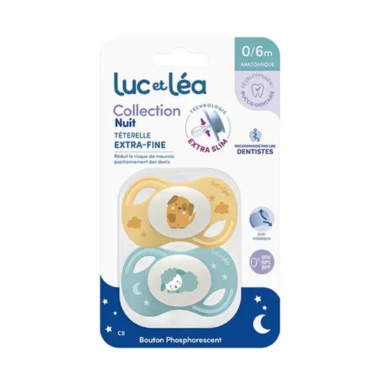 Luc Et Léa Collection Chupete Night C8 Extra-Slim 0-6M 2uds