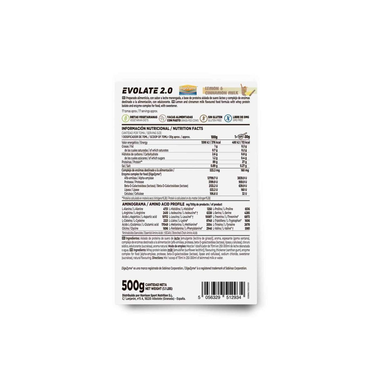 HSN Evolate 2.0 Whey Isolate CFM Leche Merengada 500g
