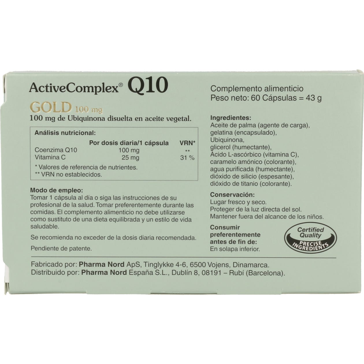 Pharma Nord Q10 Gold 100mg 100mg 60 comprimidos