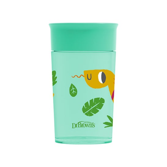 DrBrowns Vaso 360 sin Boquilla Rojo Verde sin Asas 300ml
