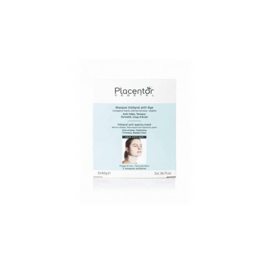 Placentor Vgtal Integral Antienvejecimiento Mascarilla Facial y Cervical 3 Bolsitas 40 g