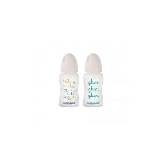 Acofarbaby biberón tetina silicona boca ancha 330ml 1ud