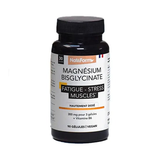 Nat&Form Bisglicinato de Magnesio 300mg + Vitamina B6 90 Perlas