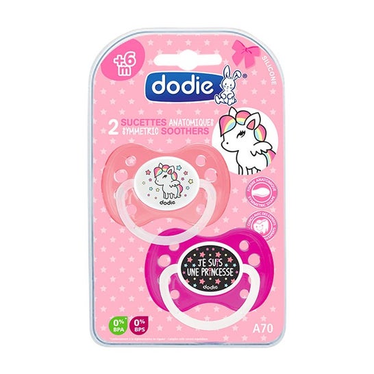 Dodie Chupete Anatómico SIlicona Girly +6m nº70 2uds