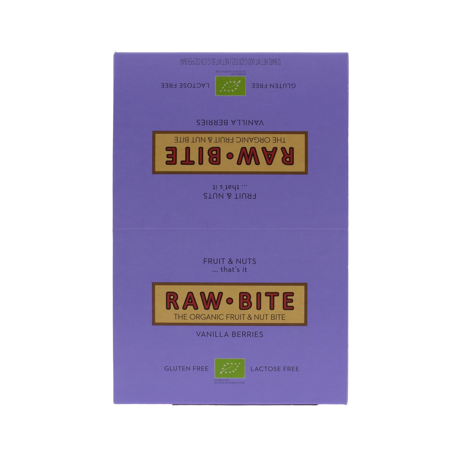 Rawbite Pack Barritas Ecológicas de Vainilla Y Frutos Rojos 12X50g