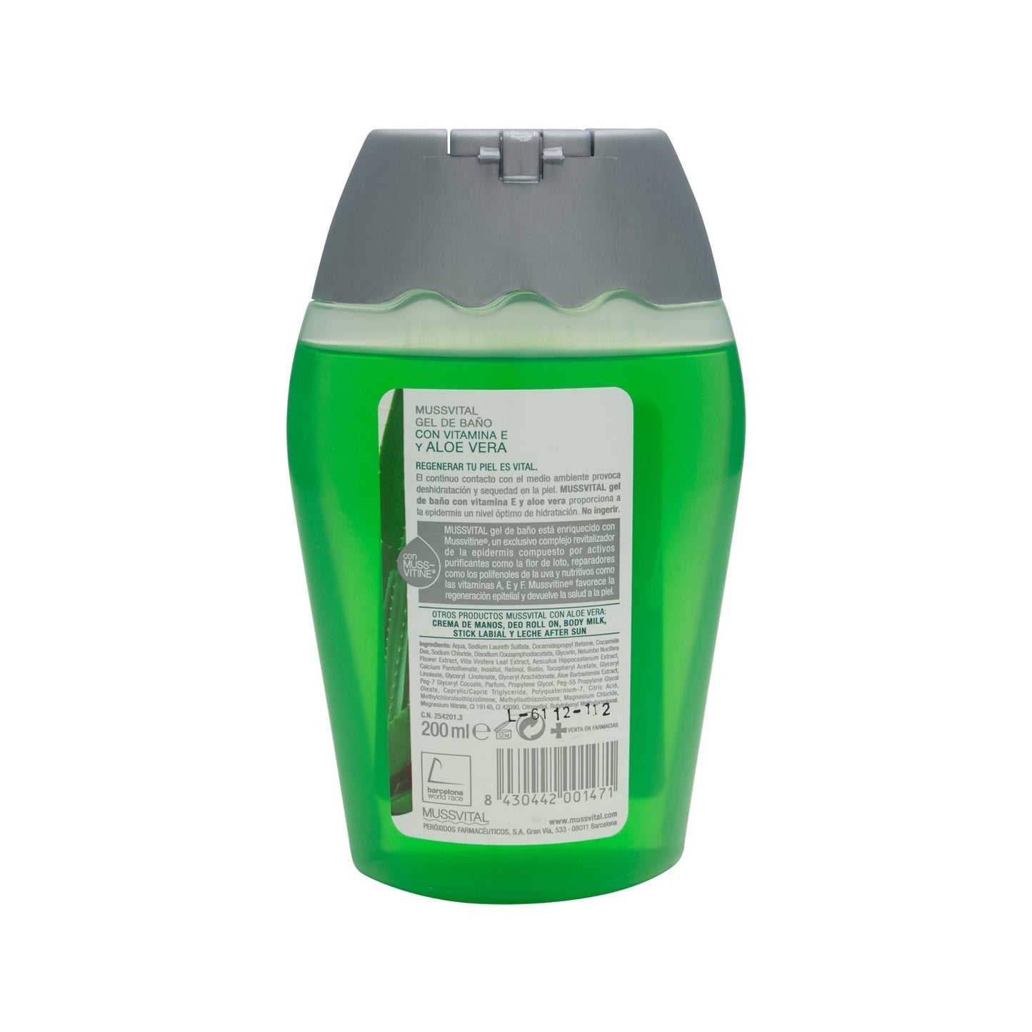 Mussvital gel de baño vitamina E y aloe vera 200ml