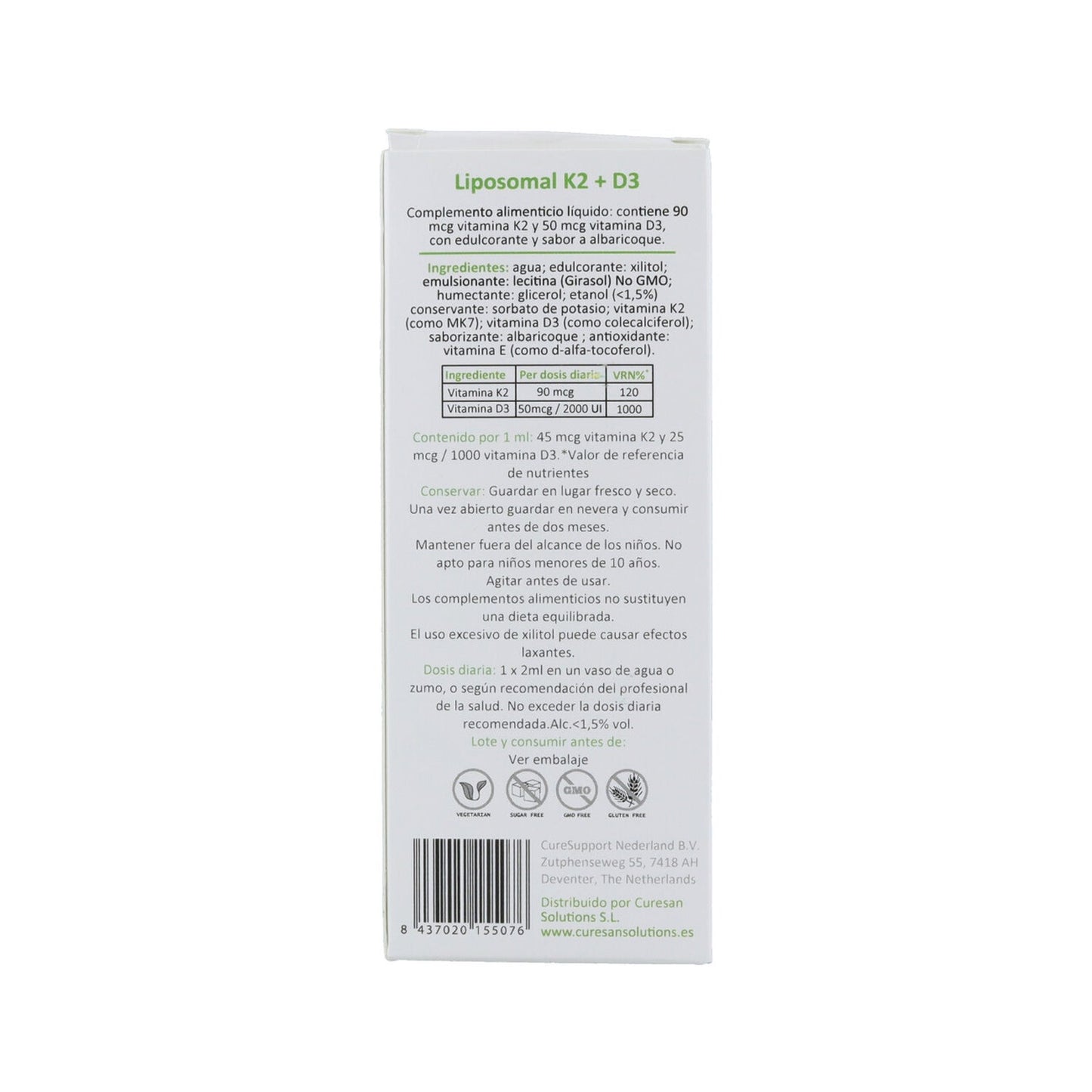 CureSupport Liposomal K2 D3 60ml