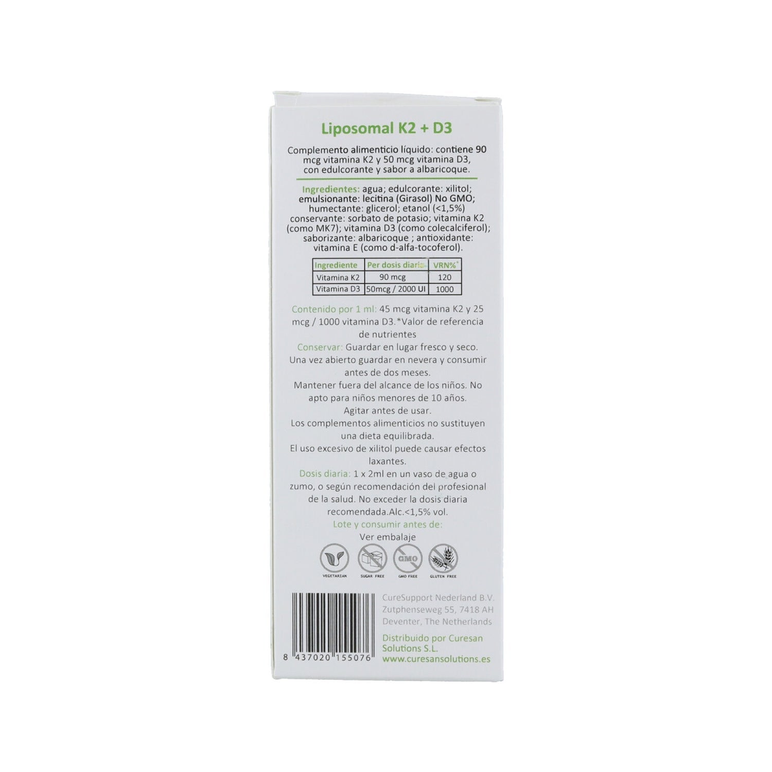 CureSupport Liposomal K2 D3 60ml