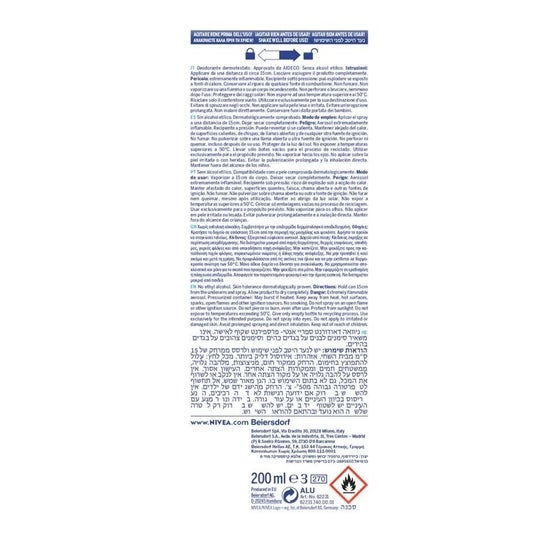 Nivea Black And White Invisible Fresh Desodorante Spray 200ml