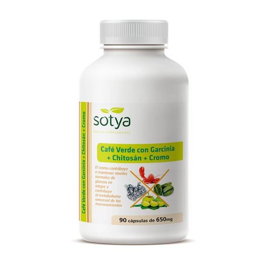Sotya café verde + garcinia + chitosán + cromo 650 mg 90 cápsulas
