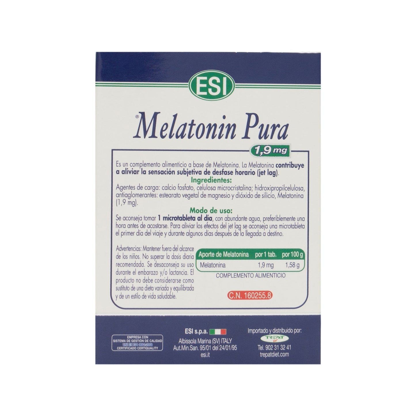 ESI Melatonina Pura 1,9mg 60caps