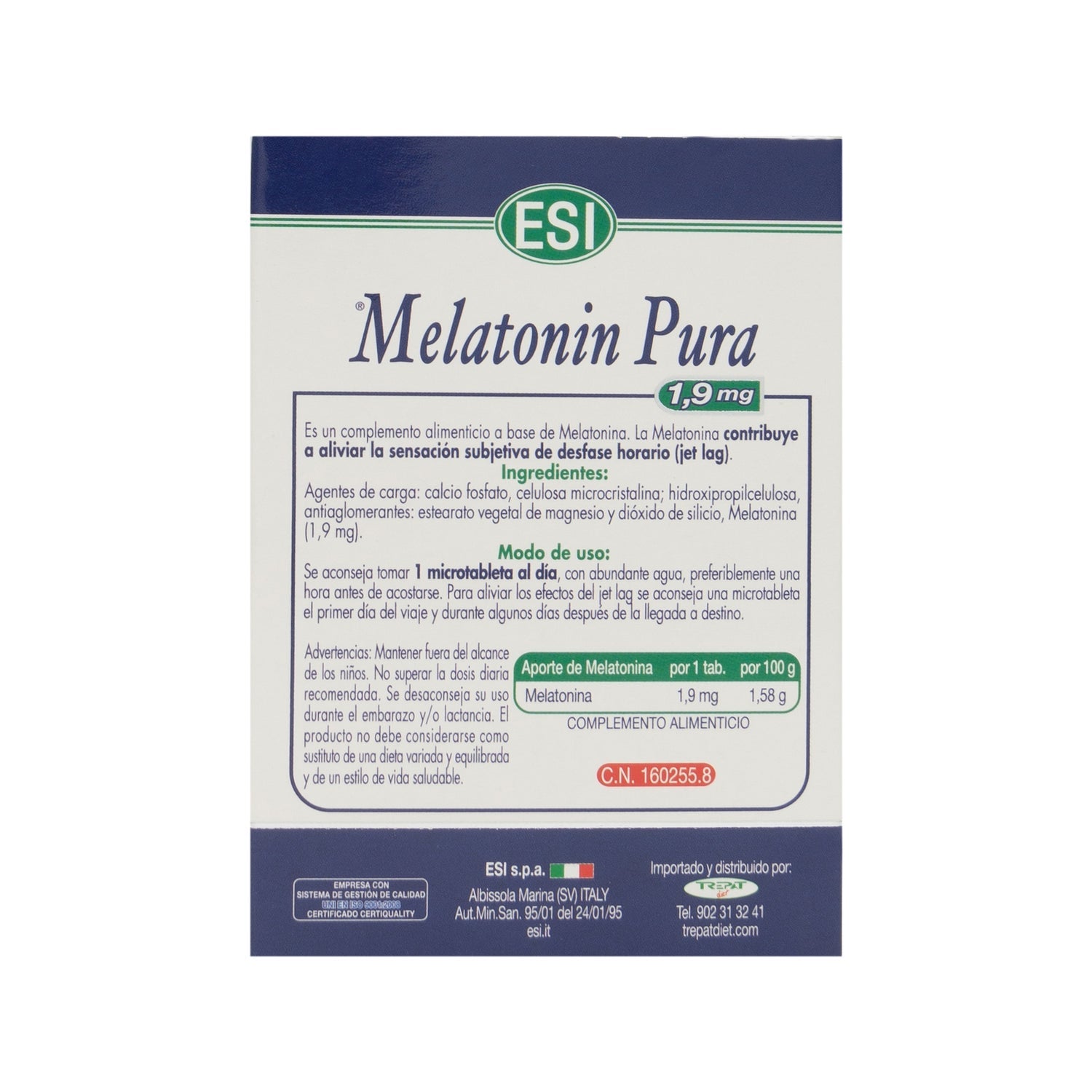 ESI Melatonina Pura 1,9mg 60caps