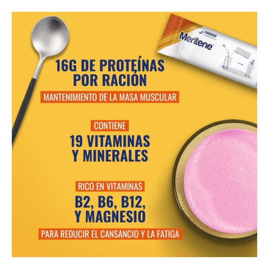 Meritene Fuerza y Vitalidad Fresa 15 Sobres