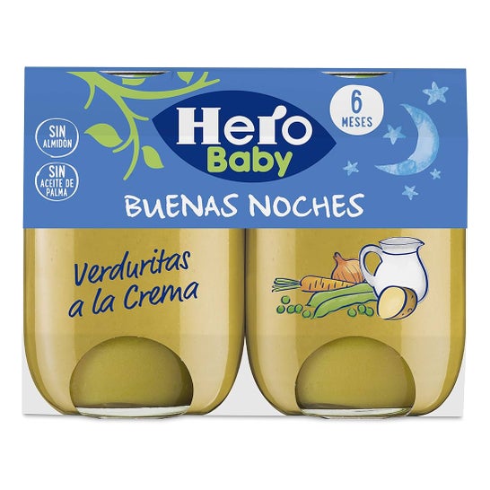 Hero Baby Buenas Noches Verduritas a la Crema 2x190 gr