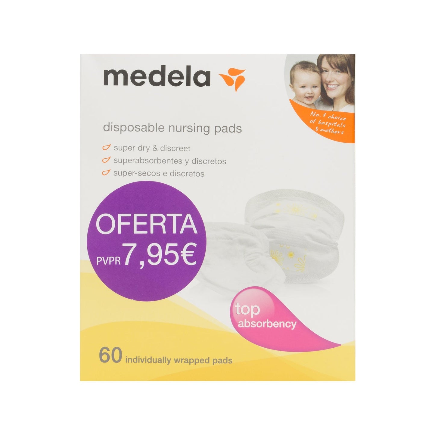 Medela Discos Absorbentes Desechables 60uds