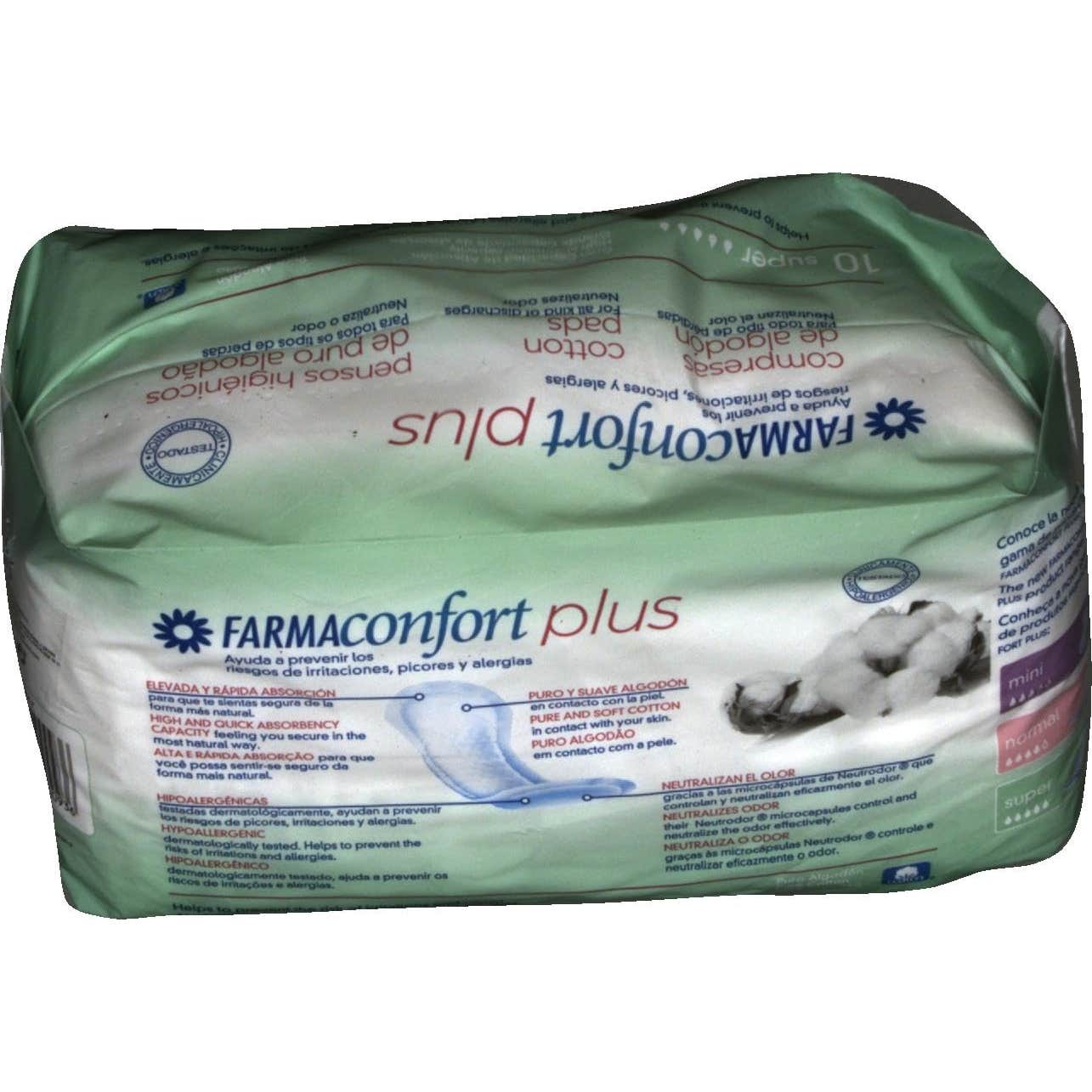 Farmaconfort Plus compresas súper algodón 10uds