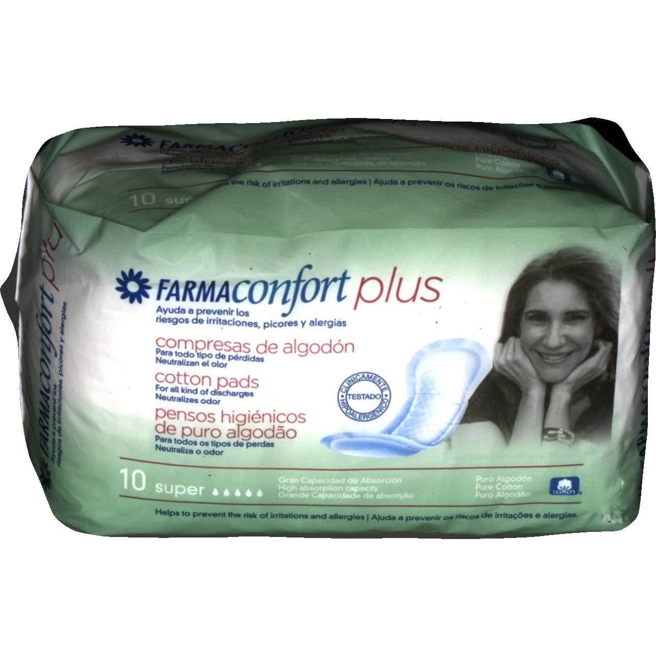 Farmaconfort Plus compresas súper algodón 10uds