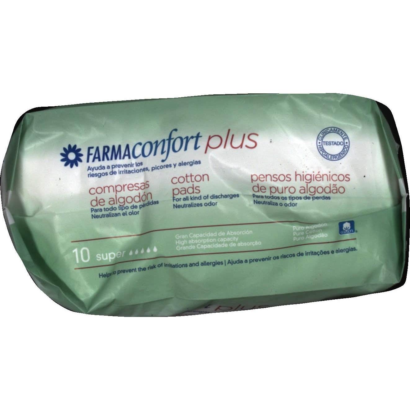 Farmaconfort Plus compresas súper algodón 10uds